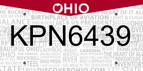 KPN6439 Ohio License Plate