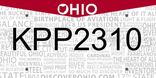 KPP2310 Ohio License Plate
