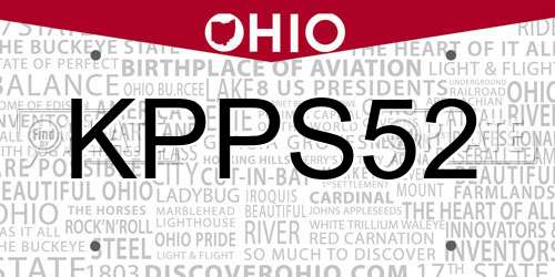 KPPS52 Ohio License Plate