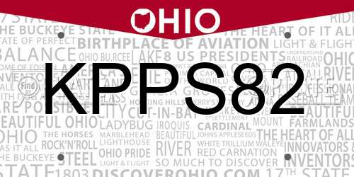 KPPS82 Ohio License Plate