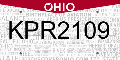 KPR2109 Ohio License Plate
