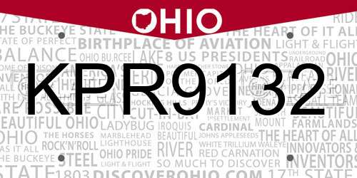 KPR9132 Ohio License Plate