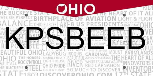KPSBEEB Ohio License Plate