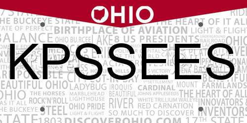 KPSSEES Ohio License Plate