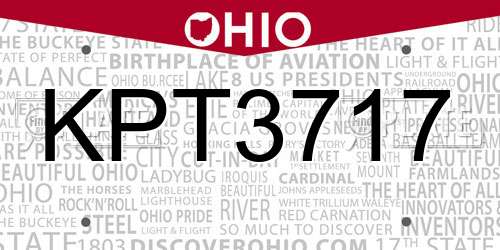 KPT3717 Ohio License Plate