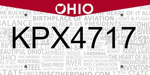 KPX4717 Ohio License Plate