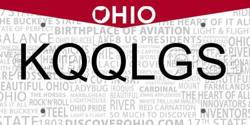 KQQLGS Ohio License Plate