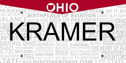 KRAMER Ohio License Plate