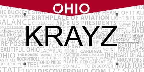 KRAYZ Ohio License Plate