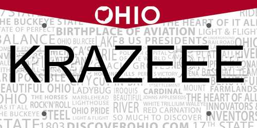 KRAZEEE Ohio License Plate