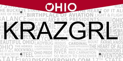 KRAZGRL Ohio License Plate