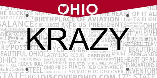 KRAZY Ohio License Plate