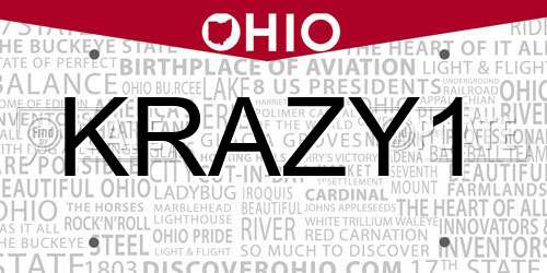 KRAZY1 Ohio License Plate