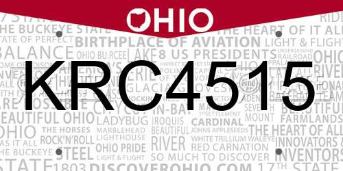 KRC4515 Ohio License Plate