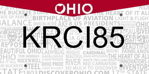 KRCI85 Ohio License Plate