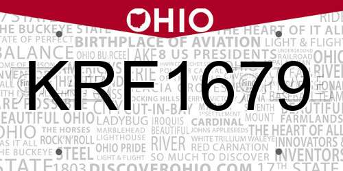 KRF1679 Ohio License Plate