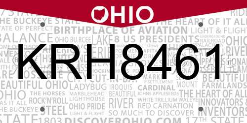 KRH8461 Ohio License Plate