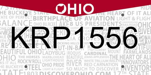 KRP1556 Ohio License Plate