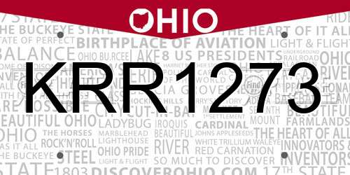 KRR1273 Ohio License Plate