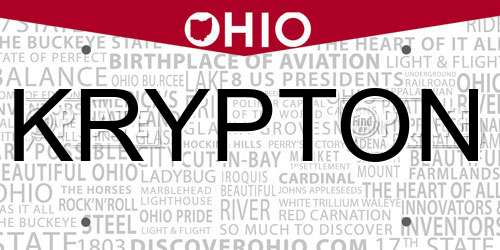 KRYPTON Ohio License Plate