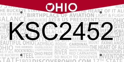 KSC2452 Ohio License Plate