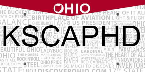KSCAPHD Ohio License Plate