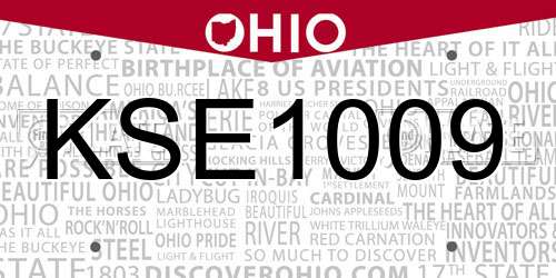 KSE1009 Ohio License Plate