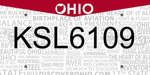 KSL6109 Ohio License Plate