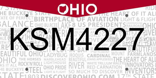KSM4227 Ohio License Plate