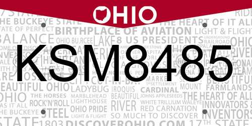 KSM8485 Ohio License Plate