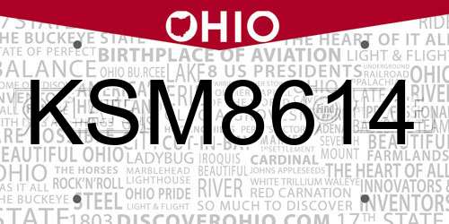 KSM8614 Ohio License Plate