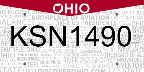 KSN1490 Ohio License Plate