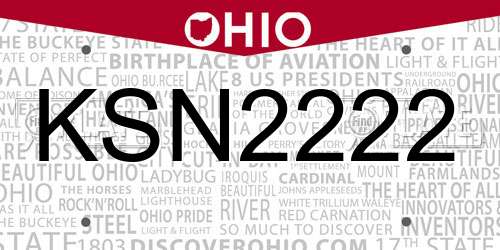 KSN2222 Ohio License Plate