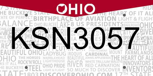 KSN3057 Ohio License Plate