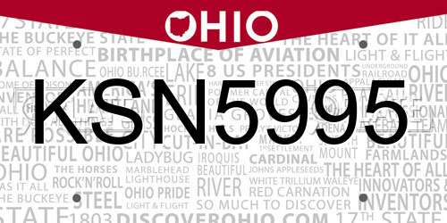 KSN5995 Ohio License Plate