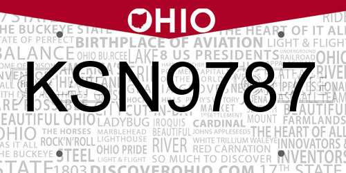 KSN9787 Ohio License Plate