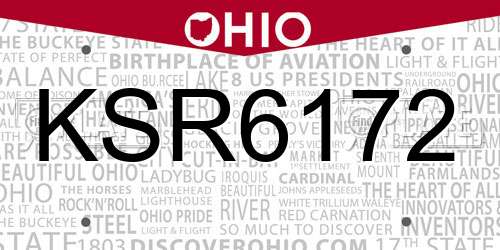 KSR6172 Ohio License Plate
