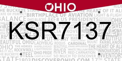 KSR7137 Ohio License Plate