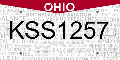 KSS1257 Ohio License Plate