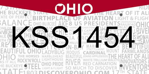 KSS1454 Ohio License Plate