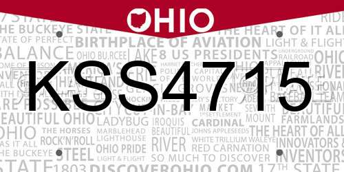 KSS4715 Ohio License Plate