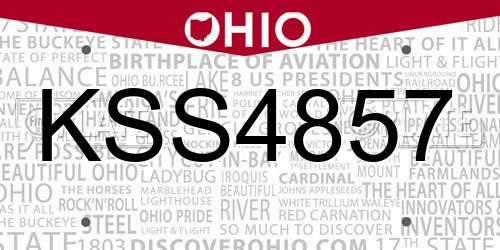 KSS4857 Ohio License Plate