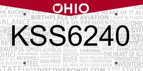 KSS6240 Ohio License Plate