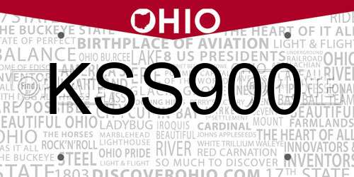 KSS900 Ohio License Plate