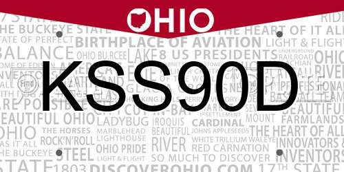 KSS90D Ohio License Plate