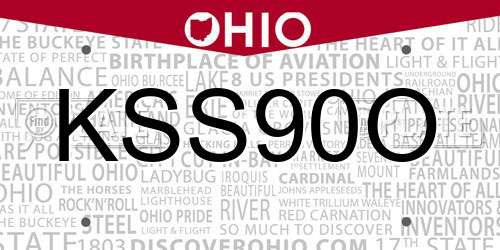 KSS90O Ohio License Plate