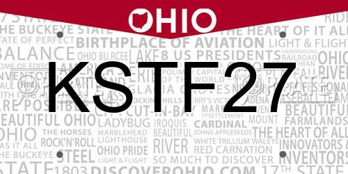 KSTF27 Ohio License Plate