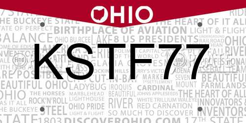 KSTF77 Ohio License Plate