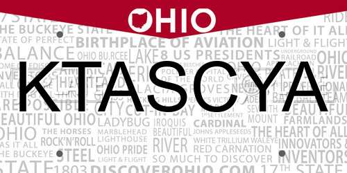 KTASCYA Ohio License Plate
