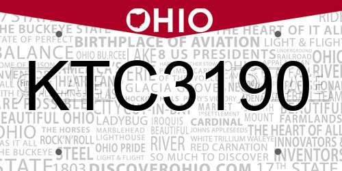 KTC3190 Ohio License Plate